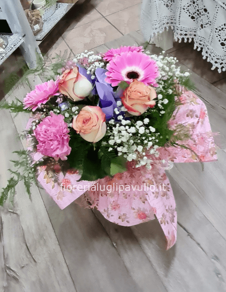 bouquet rose gerbere garofani
